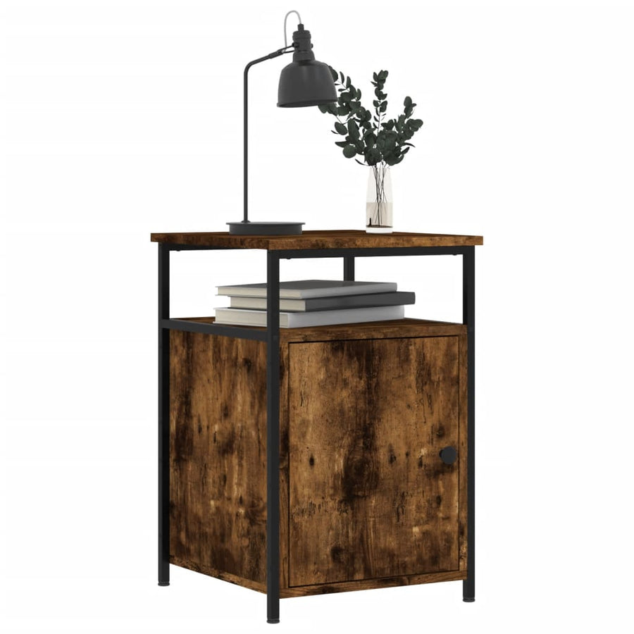 Bedside Cabinet Smoked Oak 40x42x60 cm Engineered Wood