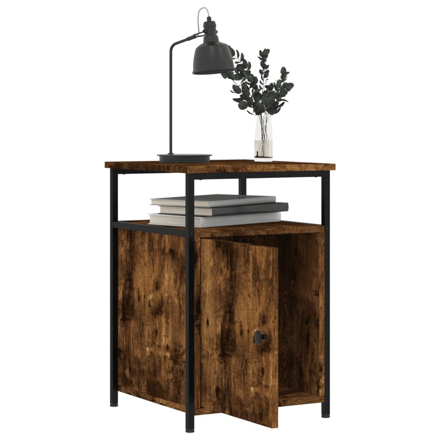 Bedside Cabinet Smoked Oak 40x42x60 cm Engineered Wood