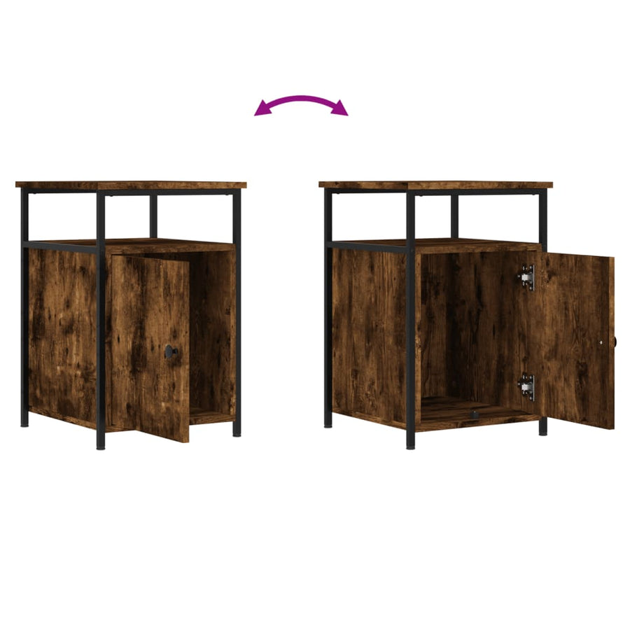 Bedside Cabinet Smoked Oak 40x42x60 cm Engineered Wood