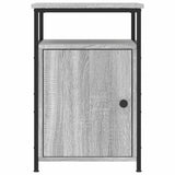 Bedside Cabinet Grey Sonoma 40x42x60 cm Engineered Wood - Rear View
