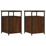 Bedside Cabinets 2 pcs Brown Oak 40x42x60 cm Engineered Wood - Front View