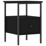 Bedside Cabinet Black 34x36x50 cm Engineered Wood - Front View