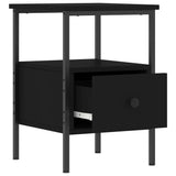 Bedside Cabinet Black 34x36x50 cm Engineered Wood - Side View