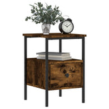 Bedside Cabinets 2 pcs Smoked Oak 34x36x50 cm Engineered Wood - Low Angle