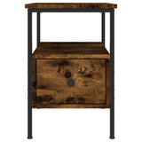 Bedside Cabinets 2 pcs Smoked Oak 34x36x50 cm Engineered Wood - 45-Degree Angle