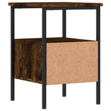 Bedside Cabinets 2 pcs Smoked Oak 34x36x50 cm Engineered Wood - Rear View