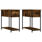 Bedside Cabinets 2 pcs Smoked Oak 30x60x60 cm Engineered Wood