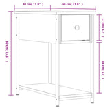 Bedside Cabinet Grey Sonoma 30x60x60 cm Engineered Wood - Extra Image