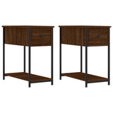Bedside Cabinets 2 pcs Brown Oak 30x60x60 cm Engineered Wood - Front View