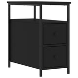 Bedside Cabinet Black 30x60x60 cm Engineered Wood - Front View