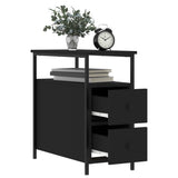 Bedside Cabinet Black 30x60x60 cm Engineered Wood - Top-Down View