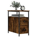 Bedside Cabinet Smoked Oak 30x60x60 cm Engineered Wood - Side View