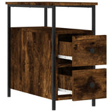 Bedside Cabinet Smoked Oak 30x60x60 cm Engineered Wood - Rear View