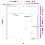Bedside Cabinet Smoked Oak 30x60x60 cm Engineered Wood - Extra Image