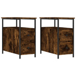 Bedside Cabinets 2 pcs Smoked Oak 30x60x60 cm Engineered Wood