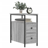 Bedside Cabinets 2 pcs Grey Sonoma 30x60x60 cm Engineered Wood - Side View