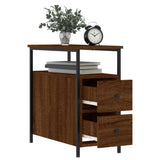 Bedside Cabinet Brown Oak 30x60x60 cm Engineered Wood - Top-Down View