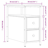 Bedside Cabinet Brown Oak 30x60x60 cm Engineered Wood - Extra Image