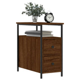 Bedside Cabinets 2 pcs Brown Oak 30x60x60 cm Engineered Wood - Side View