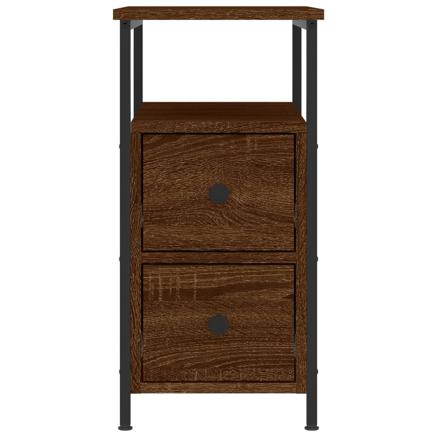 Bedside Cabinets 2 pcs Brown Oak 30x60x60 cm Engineered Wood