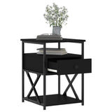 Bedside Cabinet Black 40x42x55 cm Engineered Wood - Top-Down View