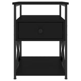 Bedside Cabinet Black 40x42x55 cm Engineered Wood