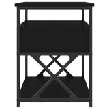 Bedside Cabinet Black 40x42x55 cm Engineered Wood - Close-Up Angle