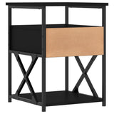 Bedside Cabinet Black 40x42x55 cm Engineered Wood - Low Angle