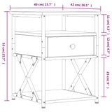 Bedside Cabinet Black 40x42x55 cm Engineered Wood