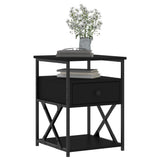 Bedside Cabinets 2 pcs Black 40x42x55 cm Engineered Wood - Side View