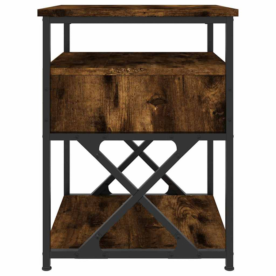 Bedside Cabinet Smoked Oak 40x42x55 cm Engineered Wood
