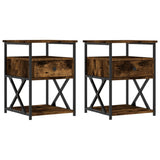 Bedside Cabinets 2 pcs Smoked Oak 40x42x55 cm Engineered Wood