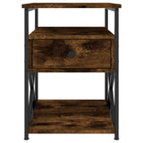 Bedside Cabinets 2 pcs Smoked Oak 40x42x55 cm Engineered Wood - Rear View