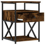 Bedside Cabinets 2 pcs Smoked Oak 40x42x55 cm Engineered Wood - Close-Up Angle