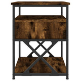Bedside Cabinets 2 pcs Smoked Oak 40x42x55 cm Engineered Wood - Low Angle