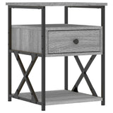 Bedside Cabinet Grey Sonoma 40x42x55 cm Engineered Wood - Front View