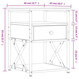 Bedside Cabinet Grey Sonoma 40x42x55 cm Engineered Wood