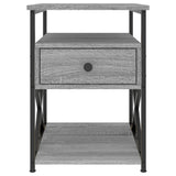 Bedside Cabinets 2 pcs Grey Sonoma 40x42x55 cm Engineered Wood - Rear View