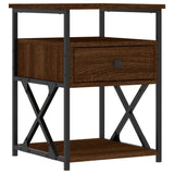 Bedside Cabinet Brown Oak 40x42x55 cm Engineered Wood - Front View