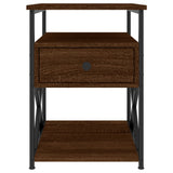 Bedside Cabinet Brown Oak 40x42x55 cm Engineered Wood