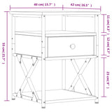 Bedside Cabinet Brown Oak 40x42x55 cm Engineered Wood - Extra Image