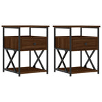 Bedside Cabinets 2 pcs Brown Oak 40x42x55 cm Engineered Wood