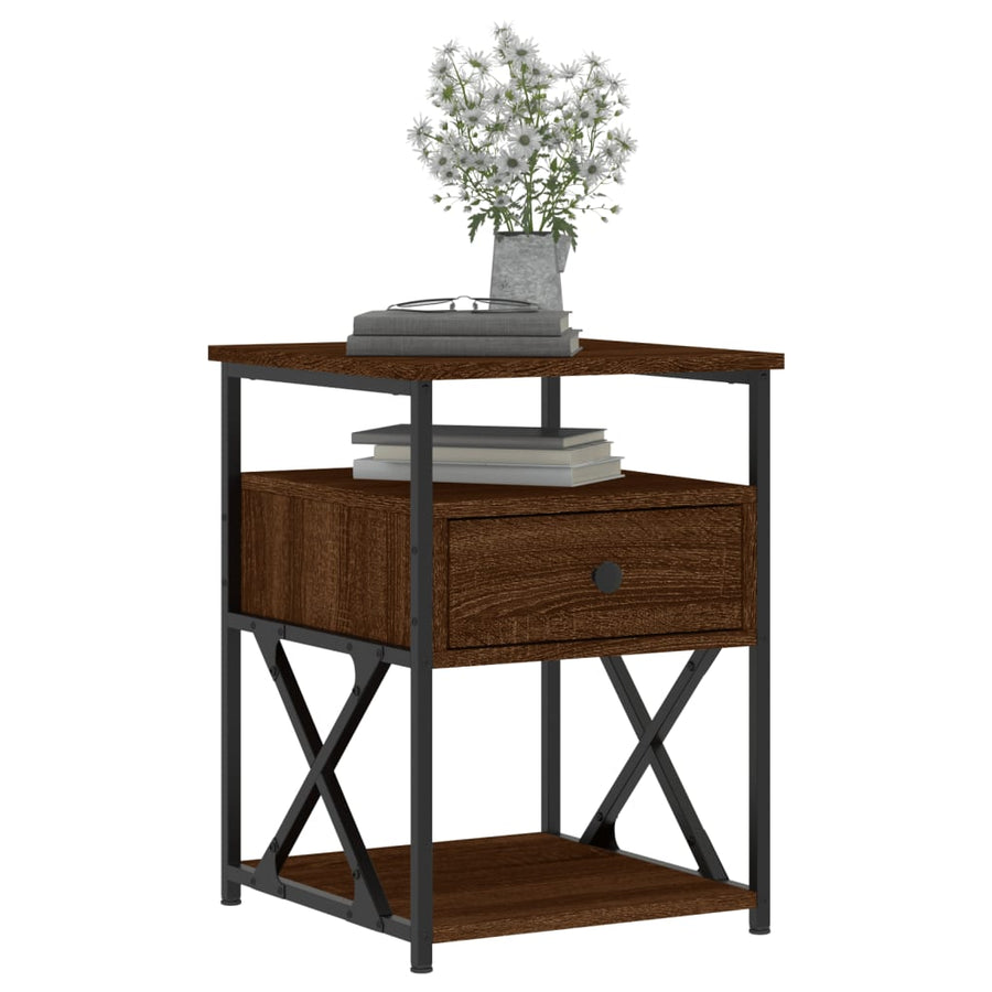 Bedside Cabinets 2 pcs Brown Oak 40x42x55 cm Engineered Wood