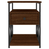Bedside Cabinets 2 pcs Brown Oak 40x42x55 cm Engineered Wood - Rear View