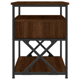 Bedside Cabinets 2 pcs Brown Oak 40x42x55 cm Engineered Wood - Low Angle