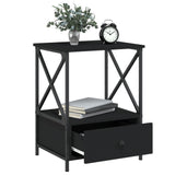 Bedside Table Black 50x41x65 cm Engineered Wood - Top-Down View