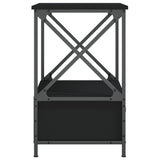 Bedside Table Black 50x41x65 cm Engineered Wood - Close-Up Angle