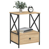 Bedside Table Sonoma Oak 50x41x65 cm Engineered Wood - Side View