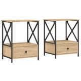 Bedside Tables 2 pcs Sonoma Oak 50x41x65 cm Engineered Wood - Front View