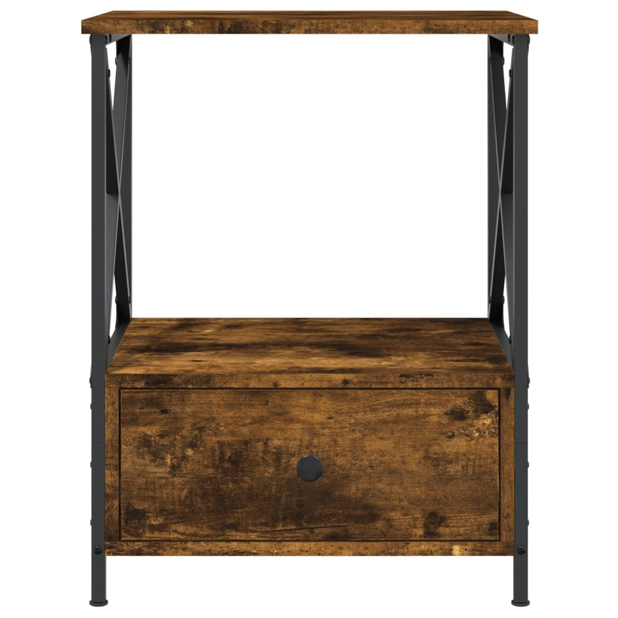 Bedside Table Smoked Oak 50x41x65 cm Engineered Wood